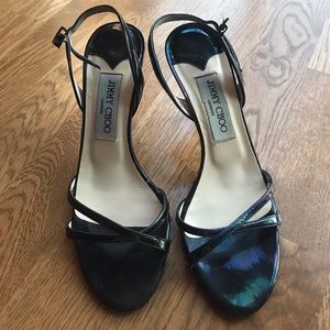 Black Jimmy Choo Petrol Patent Heels